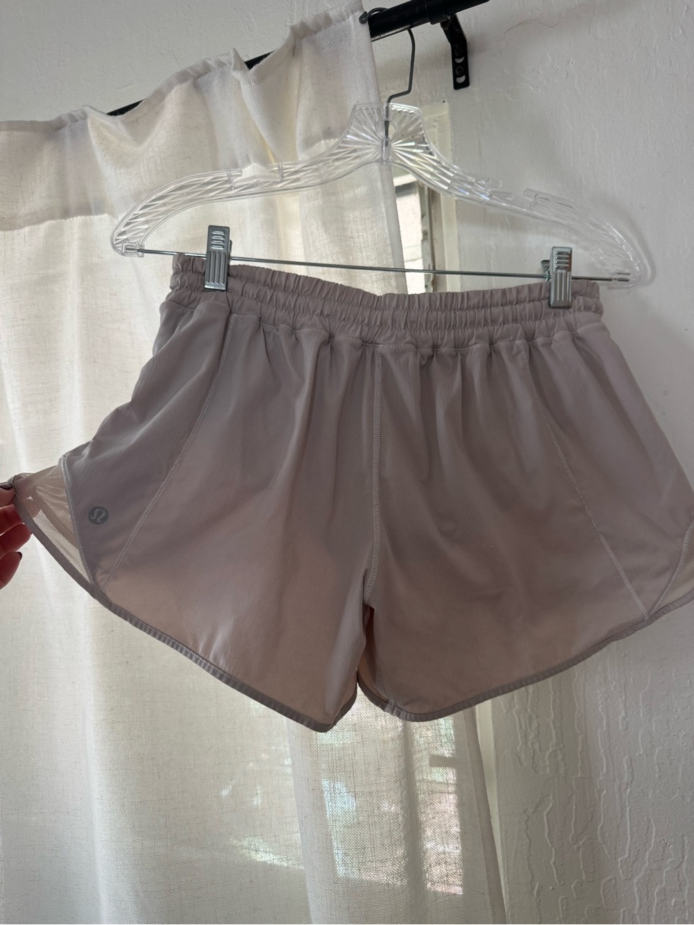 Lululemon White Running Shorts with Elastic Waist